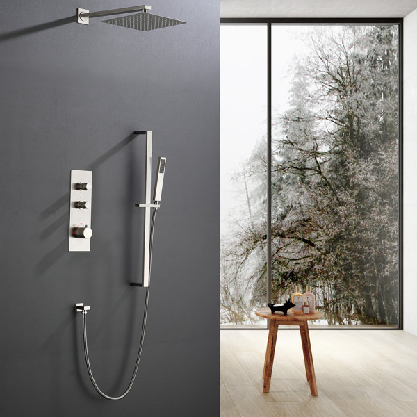 TL Thermostatic Complete Shower System with Slide Bar Wayfair